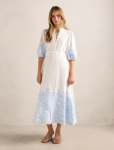 Esther Embroidered Midi Dress - 20 Blue Mael Embroidery