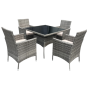 Luna Garden Dining Set - Elegant Outdoor Furniture With Glass Tabletop
