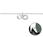 C679-C36046 - 925 Sterling Silver Infinity Adjustable Ankle Chain Anklet