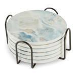 Blue Marble Look Coaster Set