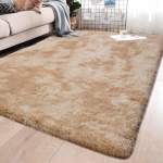 Plush Smte 140 X 180CM Three Tone Fluffy Carpet Shaggy & Foldable Rugs Cream With Keychain