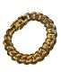 18K Gold Plated Stainless Steel Cz Silver And Gold Striped Men's Ring