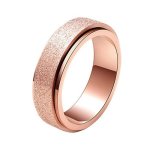 Rose Gold Glitter Spinner Ring - 12 Us