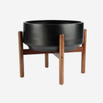Latvia Floor Planter With Stand - Black
