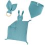 Rabbit Baby Comforter Set Cotton Blanket With Wooden Teething Ring