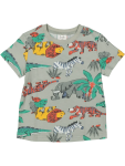 Animal Print Crew Neck T-Shirt - 5 6 Green