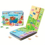 Children's Learning Busy Book Quiet Book Montessori Education Toy Diy Cognitive Book Matching Toy Include 14 Themes Cognitions M