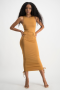Kaylee Side Ruche Dress - Brown Sugar - XS