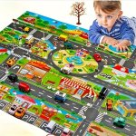 Large Maps Of Parking Scenes In Pure English. Playhouse Transportation Small Cars Game Mats Waterproof Mats Halloween Christmas