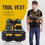 Reflective Electrician's Work Vest - Multifunctional Wear Resistant & Tool Bag - Construction Safety