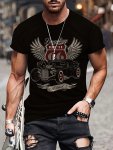 Creative Vintage Car Graphic Print Crew Neck Short Sleeve T-Shirt For Men Casual Summer T-Shirt For Daily Wear And Vacation Reso