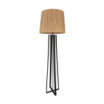 Quad Tall Floor Lamp With Woven Raffia Shade - Lamp Base Only
