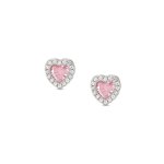 All My Love Earrings Pink Heart With Cubic Zirconia