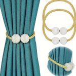 Elegant Magnetic Curtain Tiebacks With Chic Faux Pearl Accents - Versatile Home Decor Enhancements For Bedroom & Living Room Env