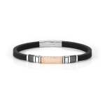 City Bracelet In Rubber With Decorated Plate