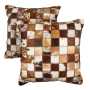 Nguni Cushion Square Patch Brown - 2 Pack