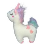 White Unicorn Pink Flowers Soft Toy 25CM