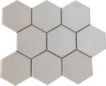 Product: Large Hexagonal Light Grey Gloss Mosaic