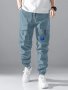 Men's Casual Athletic Cargo Pants With Drawstring - Comfortable Regular Fit Four-season Sportswear