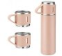 500 Ml Stainless Steel Thermos Vacuum Flask With 2 Cup Set Pink