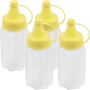 4-PIECE Condiment Squeeze Bottles Yellow Plastic Salad Dressing Containers