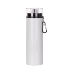 28OZ 850ML White Aluminium Water Bottle For Black Lid + Carabiner