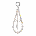 Crystal Tassel Bow Mobile Phone Chain - Transparent
