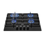 Totai 4 Burner Black Gas On Glass Hob – 26 GOG4BNR