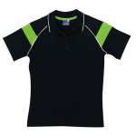 Ladies Score Golf Shirt Black Lime
