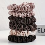 6PCS Satin Soft Scrunchies Soft Hair Tie Elastic Ponytail Holder Hair Rope Women Female Hair Accessories