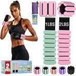 Adjustable Ankle Weights For Women Men Wrist Weights Set For Walking Running 2 Pairs 0.5LB 1LB Each Side Silicone Workout Weight
