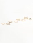 Goldair Gold Thin Mixed Stacking Rings 8-PACK - M l
