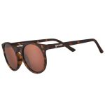 Goodr Nine Dollar Pour Over Polarized Round Sunglasses Small Sized Circle G Brown Translucent Frames With Brown Non-reflective G