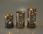 S 3 LED MINI Glass Cylinders Smokey LUSTER218