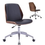 Bentwood Swivel Office Chair With Aluminum Base