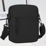 Black Lightweight Single Shoulder Bag For Men Women Adjustable Strap