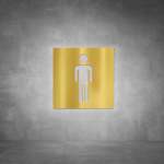 Toilet Male Sign D04 - Polished Brass