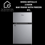 Midea Metallic 2 Door Bar Fridge With Freezer A+ - 87L