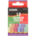 School Multicoloured Chalk 12-PACK