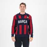 Stripe 2 Button Long Sleeve Knit Polo Navy - 2XL