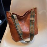 Vintage Crossbody Bag Geometric Strap Hobo Bag Large Capacity Shoulder Bag For Work & School