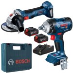 Bosch - Cordless Impact Wrench Angle Grinder With 2X4A Batteries & Charger