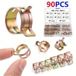 90PCS Spring Hose Clamp Assortment Kit Spring Band Action Fuel/silicone Vacuum Hose Tube Clamp Low Pressure Air Clamp Clamp 6MM 