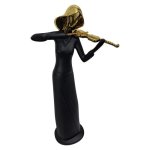 Resin Violinist Decor Figurine Black And Gold 28CM