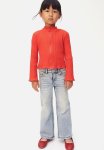 Ribbed Jersey Cardigan - Red
