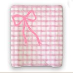 Bow Checkered Pink Baby Changing Mat Cover Gingham