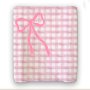 Bow Checkered Pink Baby Changing Mat Cover Gingham