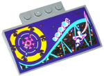 Parts Slope Curved 5 X 8 X 2 3 With Four Studs With Ferris Wheel Roller Coaster And Space Rocket Pattern Sticker 15625PB015