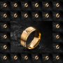 1PC Men's Fashion Stainless Steel Double Step Matte Hollow Letter Ring Suitable For Men Women