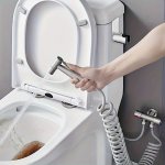 3PCS High-pressure Stainless Steel Shower Set With Handheld Spray Gun - Wall-mounted Brushed Finish For Bathroom & Toilet Enhanc